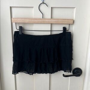 Black Layered Mini Skirt